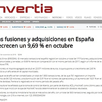 Las fusiones y adquisiciones en Espaa disminuyen un 9,69% en octubre, segn TTR